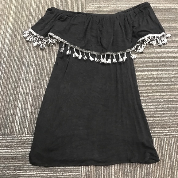 scobe Tops - womens black off the shoulder top